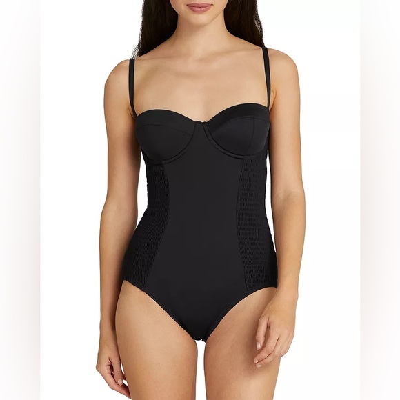 kate spade Other - Kate Spade Smocked Underwire One Piece Swimsuit in Black